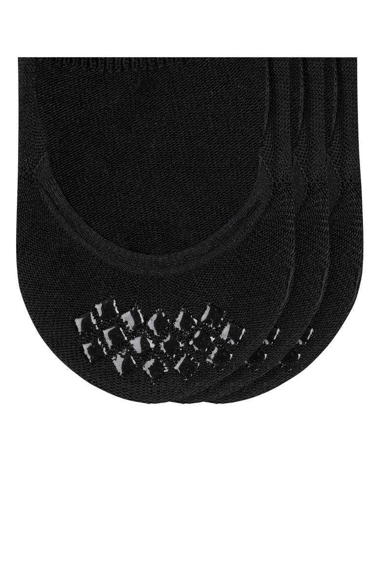 Step Cotton 3-Pack High Cut No Show Socks, Alternate, color, Black