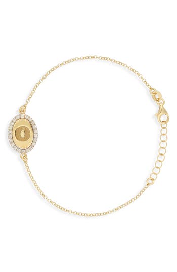 Meshmerise Diamond Initial Disc Bracelet In Gold