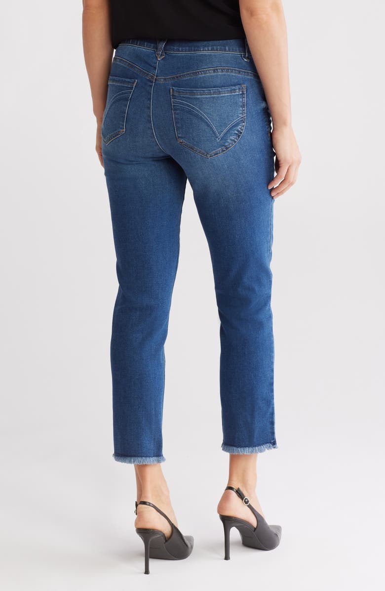 Democracy Fray Hem Slim Straight Jeans, Alternate, color, Blue