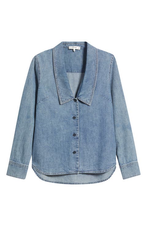 FRAME The Low Collar Denim Button-Up Shirt | Nordstrom