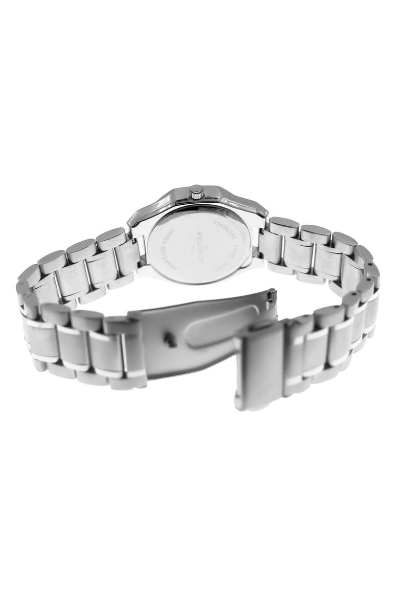 Hexagonal crystal bezel bracelet watch- 32MM, Alternate, color, Silver