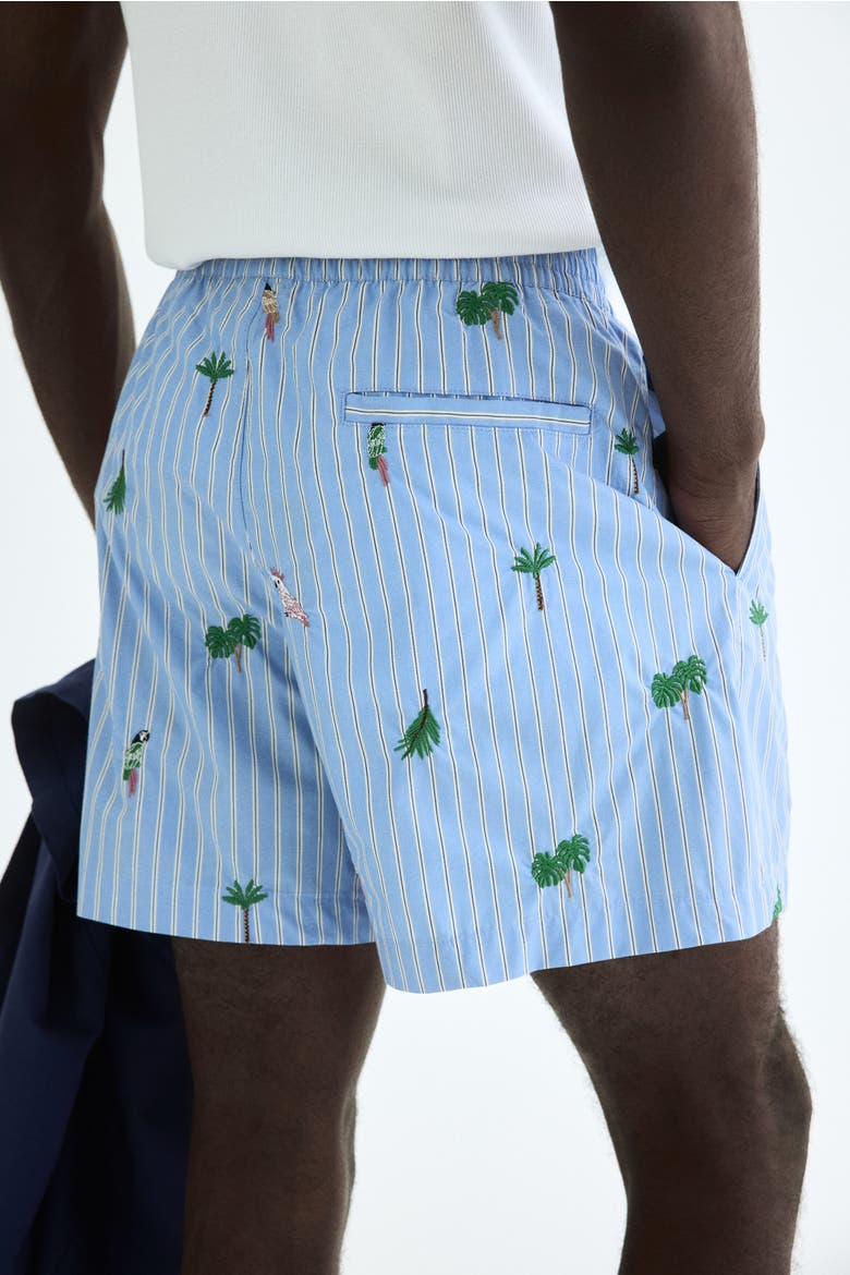 Relaxed Fit Shorts, Alternate, color, Light blue/patterned