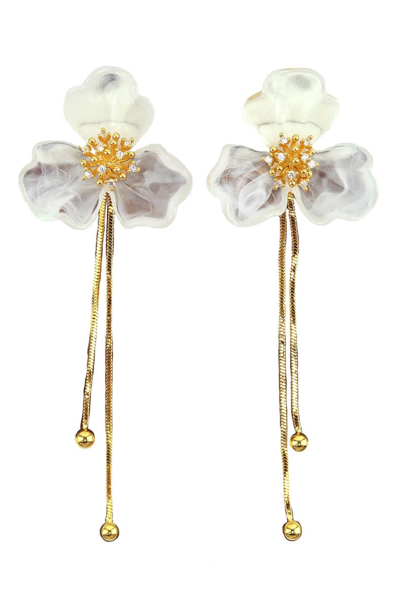Panacea Flower Linear Drop Earrings, Main, color,