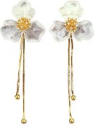 Panacea Flower Linear Drop Earrings