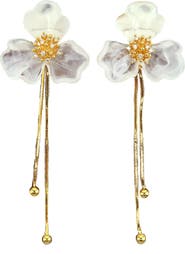 Panacea Flower Linear Drop Earrings