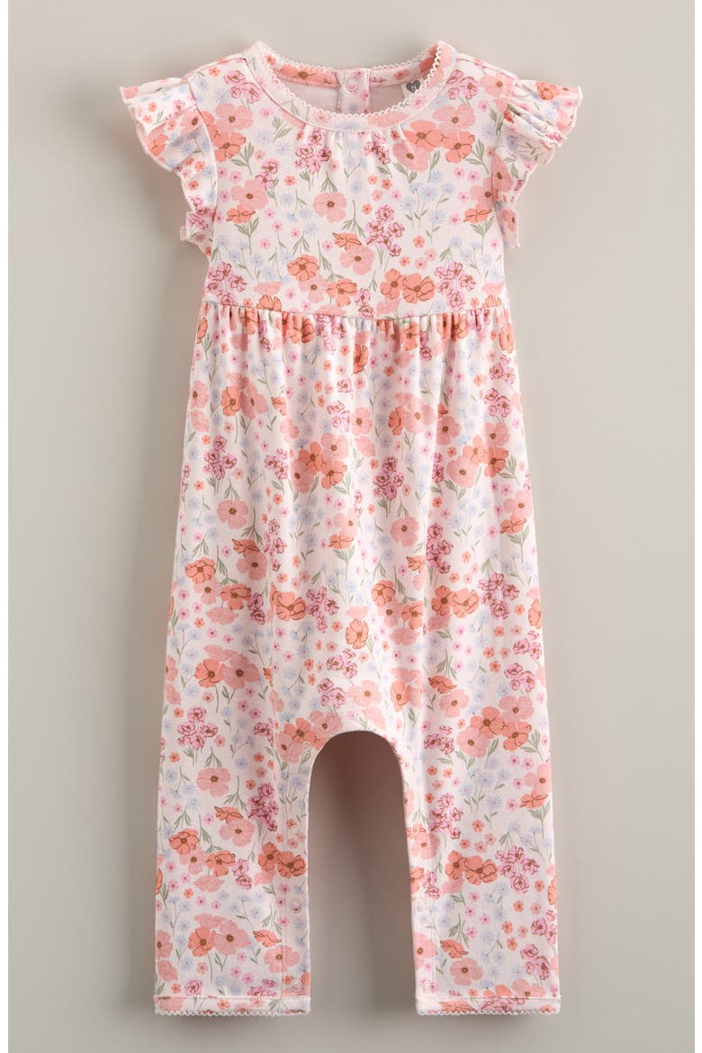 Sweet Ruffle Romper, Main, color, PINK HEAVEN POPPY GARDEN