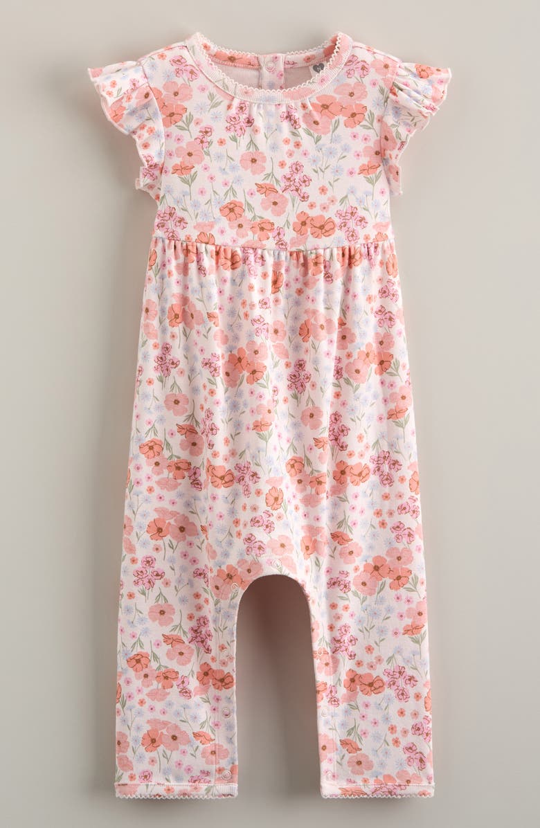 Nordstrom Sweet Ruffle Romper, Main, color, Pink Heaven Poppy Garden