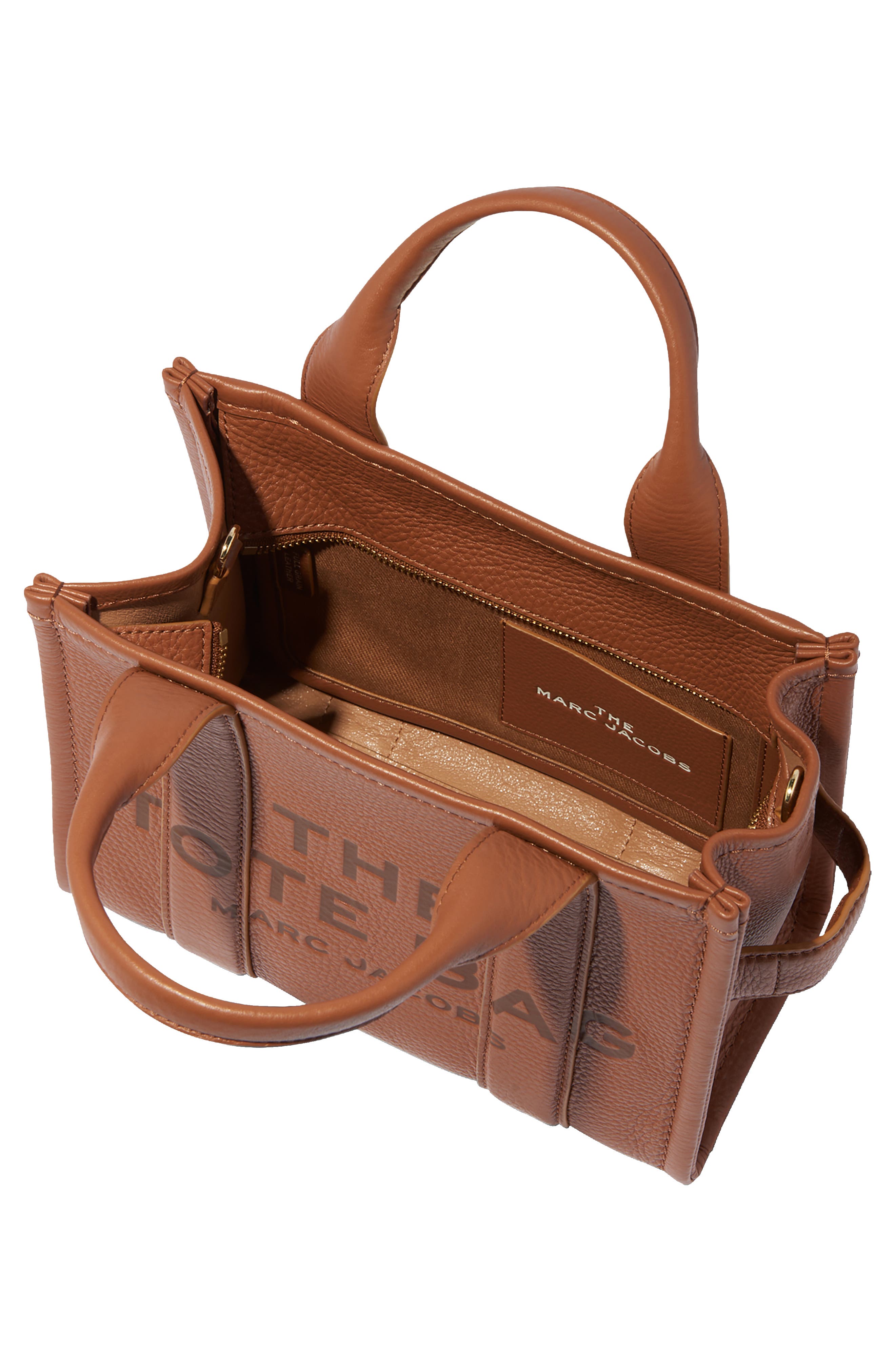 The Leather Small Tote Bag, Alternate, color, ARGAN OIL