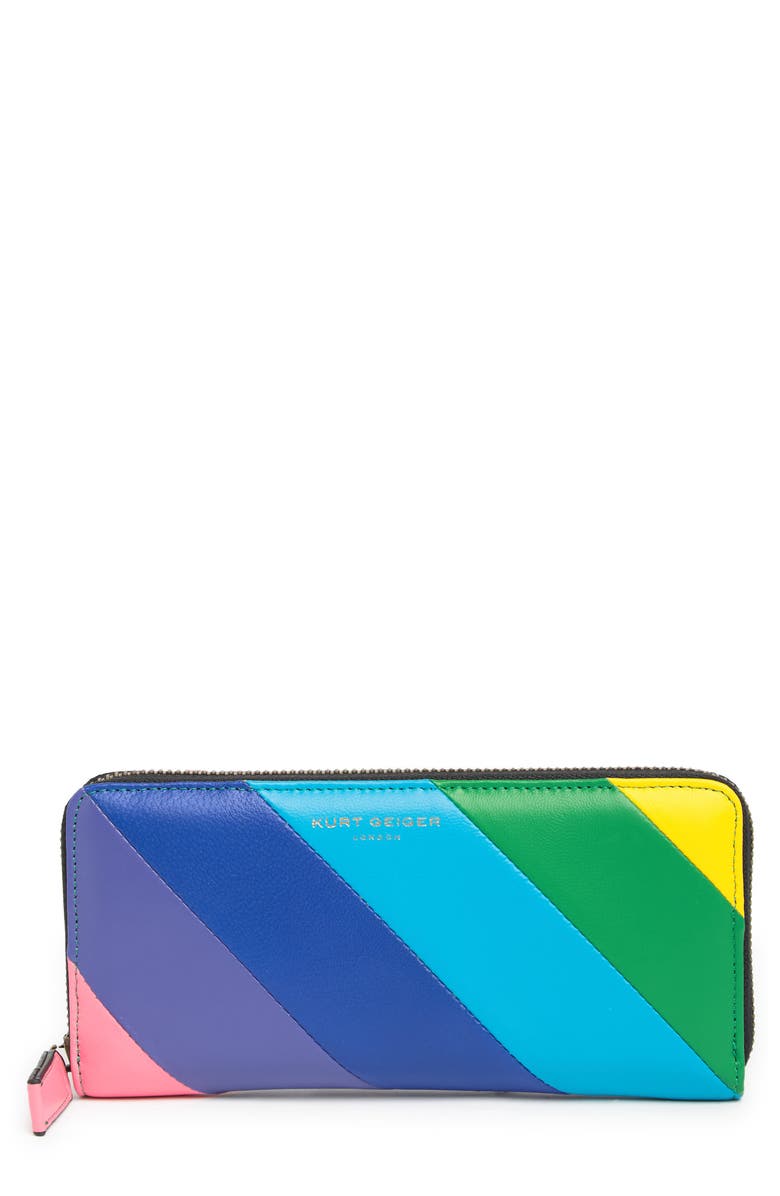 Kurt Geiger London Zip Around Leather Wallet, Main, color, 