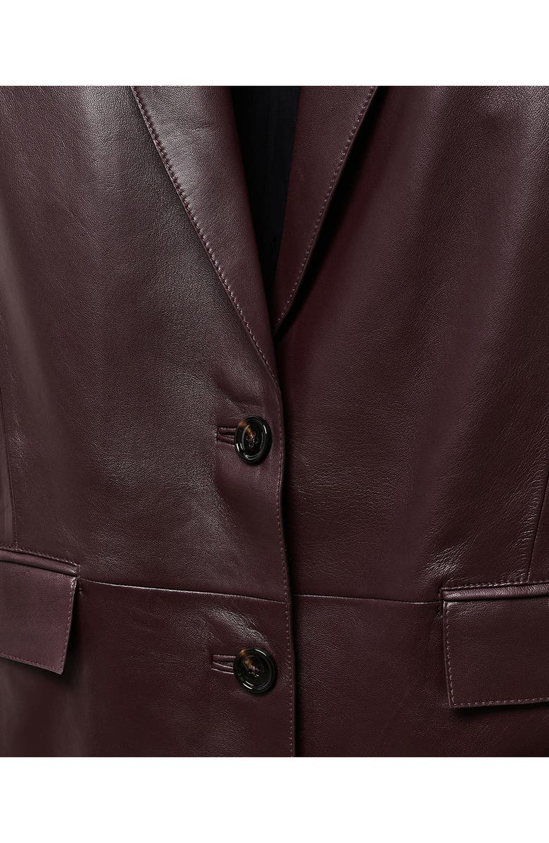 MANGO Longline Leather Coat, Alternate, color, 