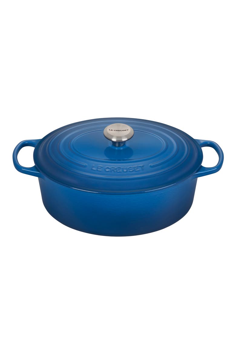 Signature 9.5-Quart Oval Cast Iron Dutch Oven, Main, color, MARSEILLE