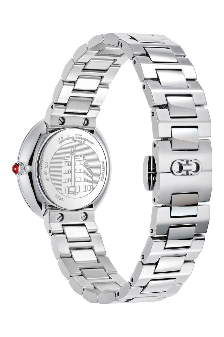 Salvatore Ferragamo Chic Bracelet Watch, 32mm, Alternate, color, SILVER