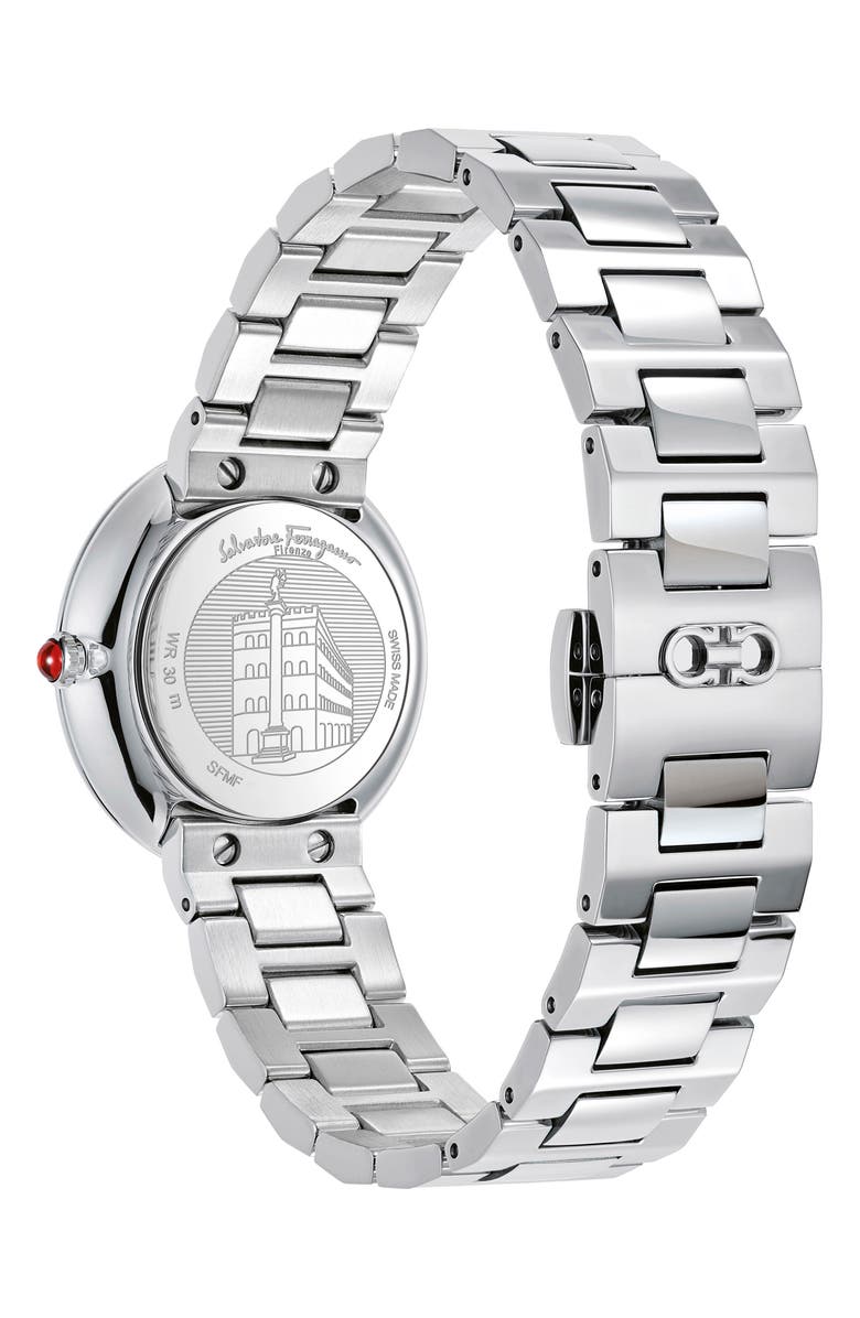 FERRAGAMO Salvatore Ferragamo Chic Bracelet Watch, 32mm, Alternate, color, Silver