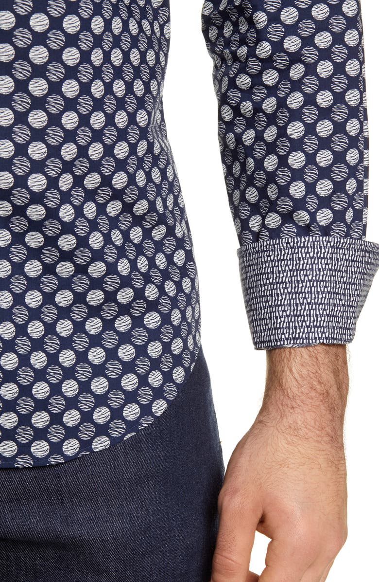 Bugatchi Shaped Fit Button-Up Shirt, Alternate, color,