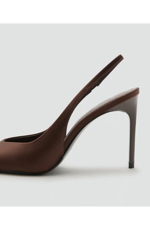 Mango Mica Pointed Toe Slingback Pump In Brown