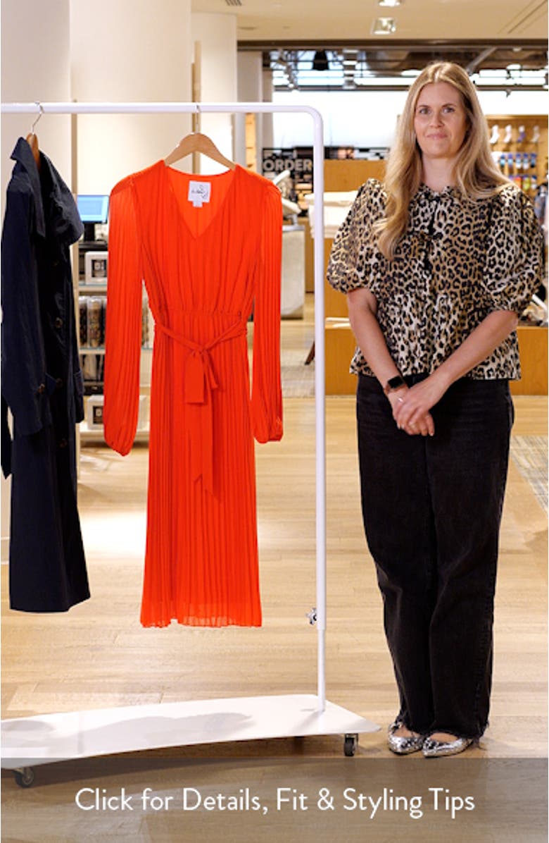 Long Sleeve Plissé Dress, sales video thumbnail