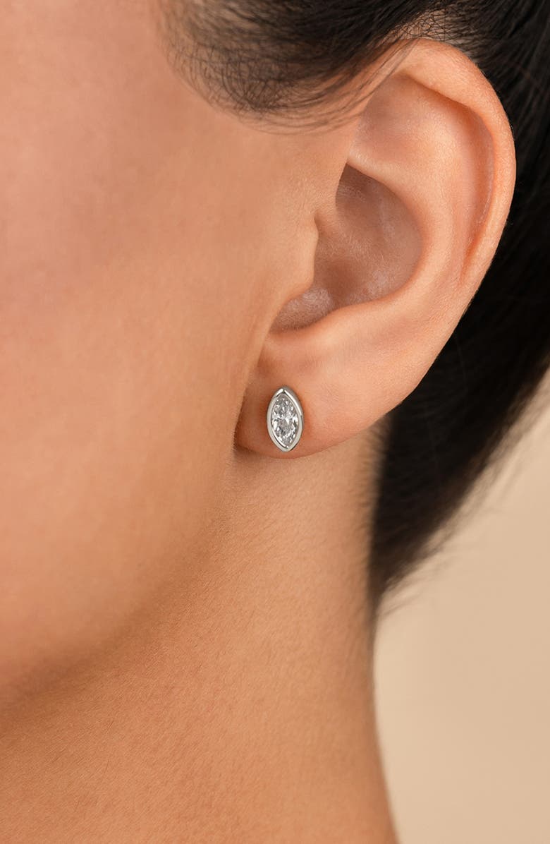 Sterling Forever Marquise-Cut Cubic Zirconia Stud Earrings, Alternate, color, Silver