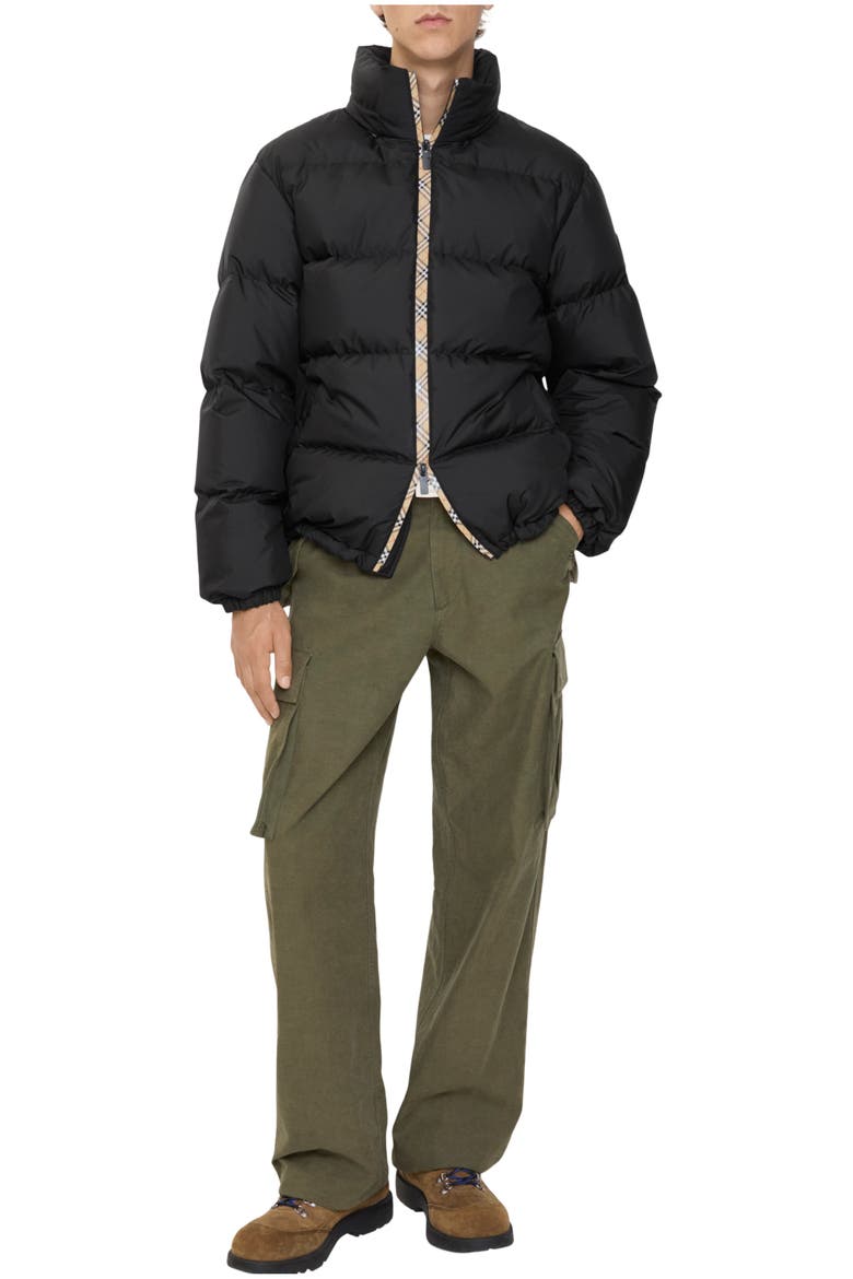Checker-tape Snowdon Puffer Jacket, Main, color, Black