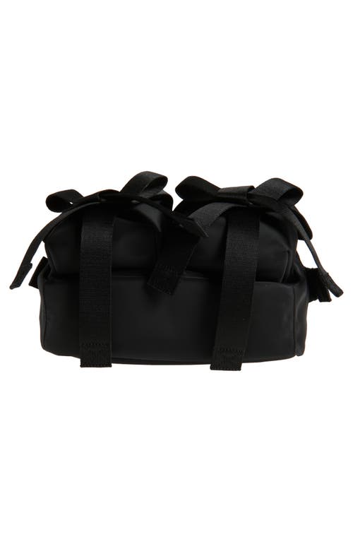 Simone Rocha Beaded Classic Bow Nylon Crossbody Camera Bag In Black/jet2
