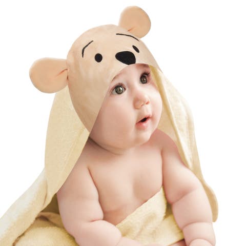 Disney Baby Winnie the Pooh Cotton Hooded Baby Bath Towel