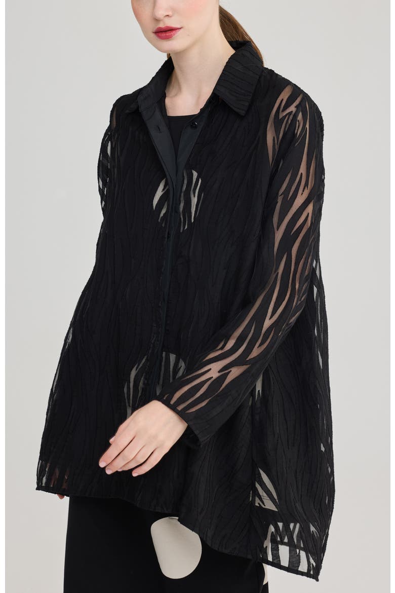 Solveig Jacquard Shirt, Alternate, color, Black