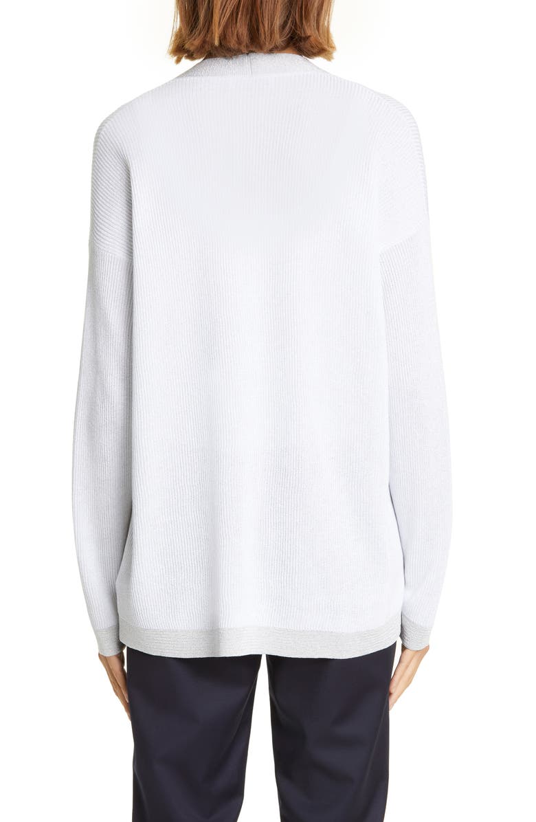 Fabiana Filippi Metallic Cotton Blend Cardigan, Alternate, color,