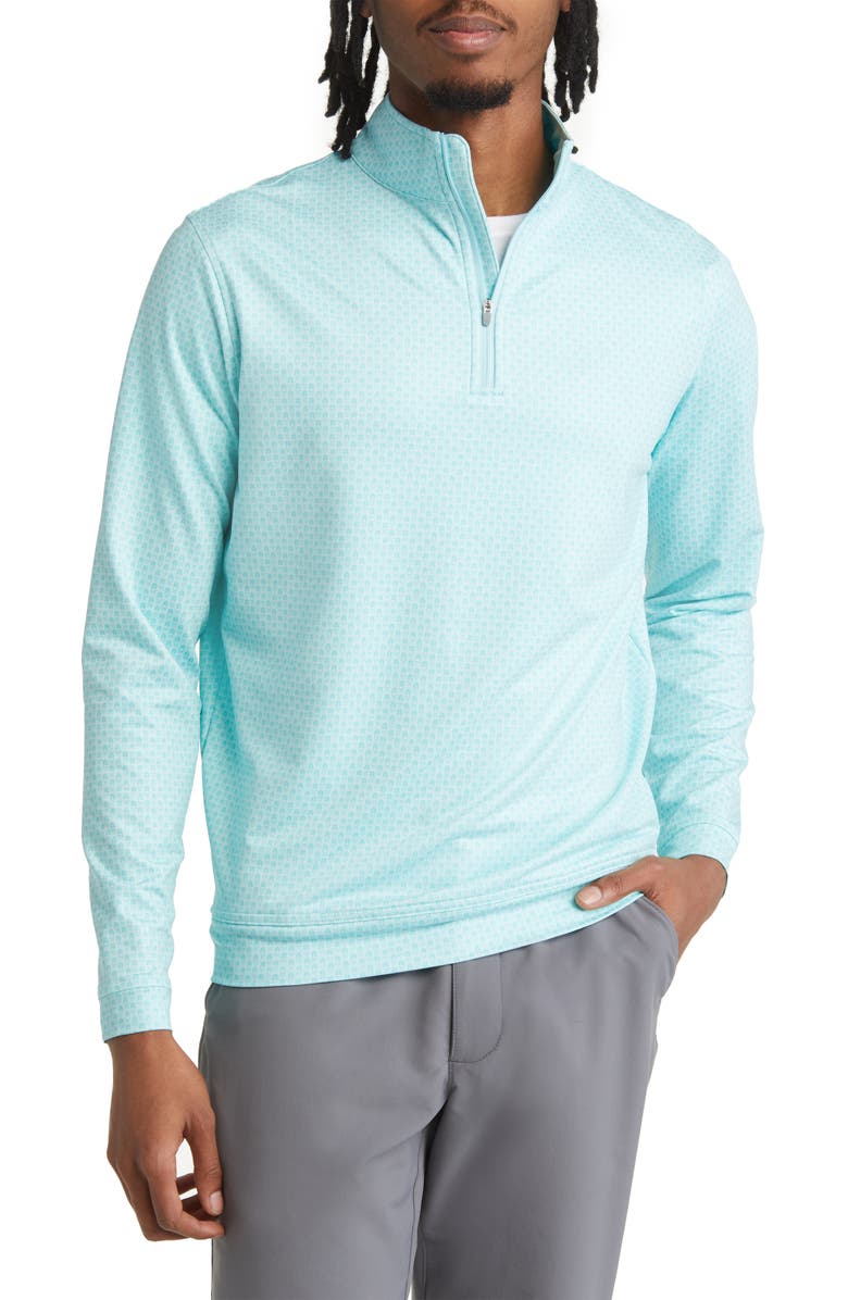 Peter Millar Perth Pina Skullada Performance Pullover, Main, color, Celeste
