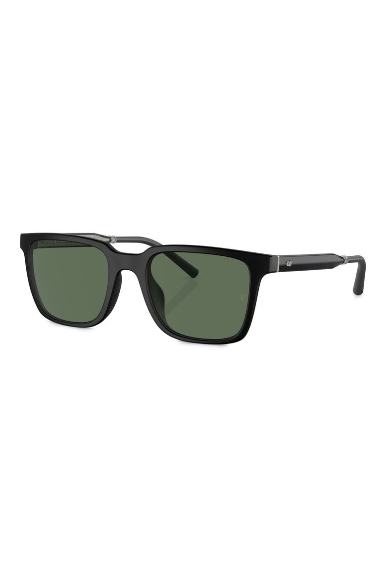 Roger Federer 52mm Polarized Rectangular Sunglasses, Alternate, color, MATTE BLACK POLARIZED