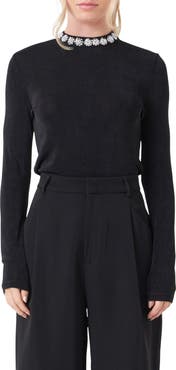Endless Rose Embellished Slub Top