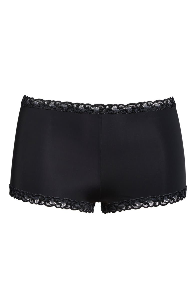 Natori Pure Luxe Boyshorts, Alternate, color, Black