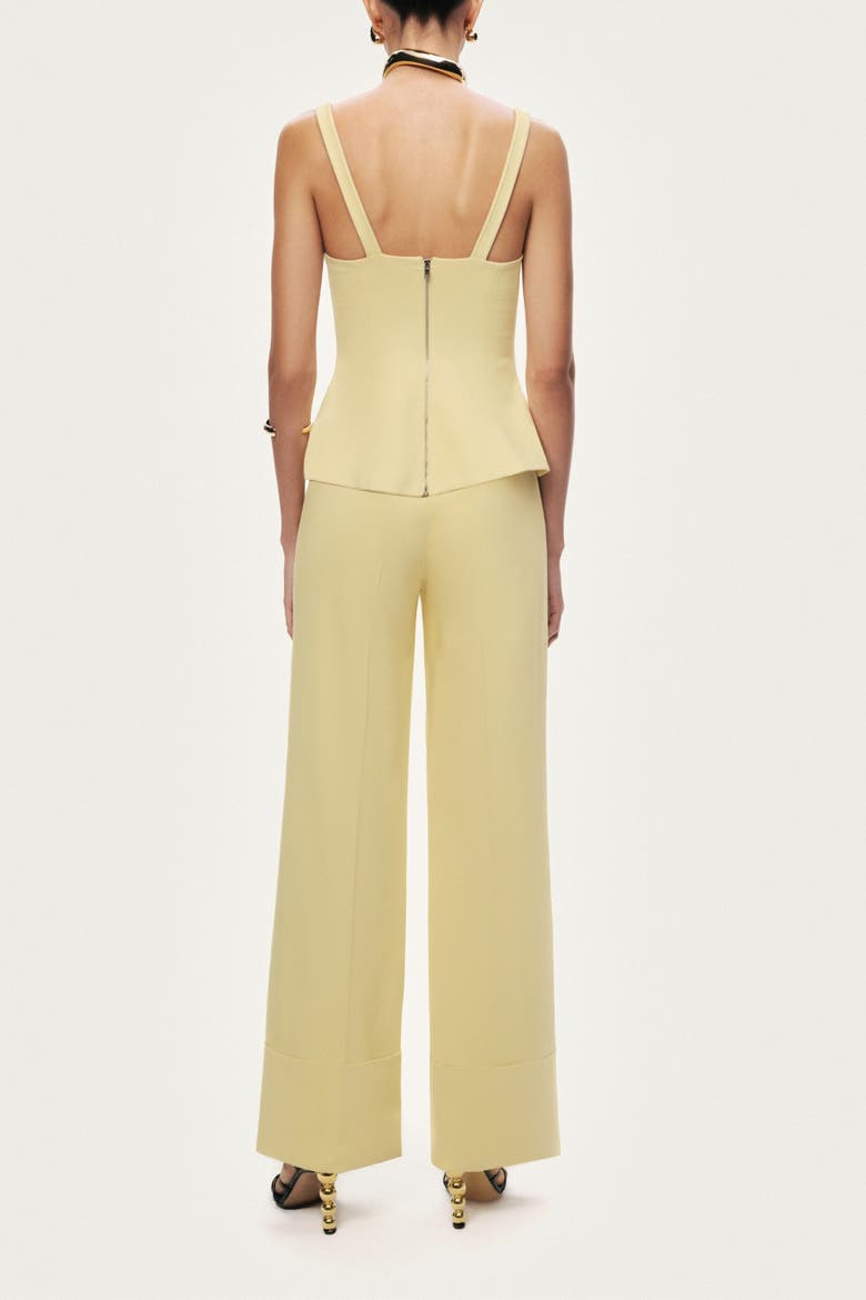 High-Waist Tailored Wide-Leg Pants, Alternate, color, Yellow