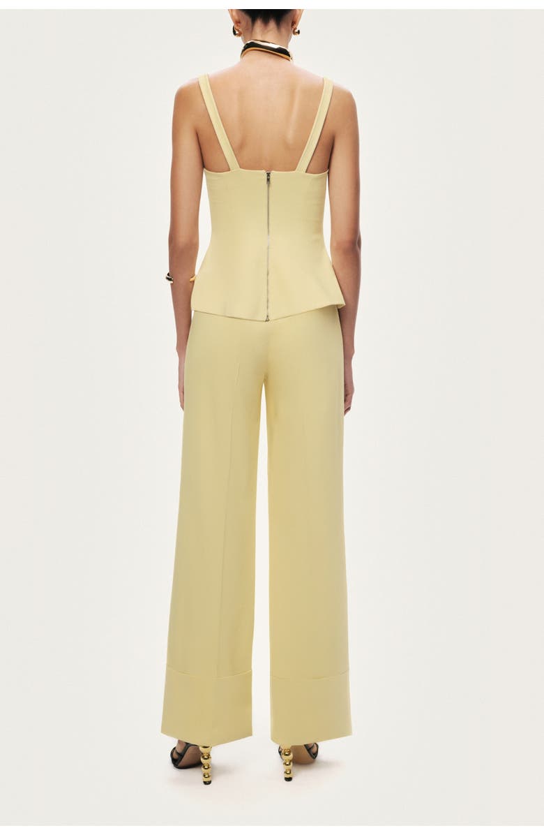 Nocturne High-Waist Tailored Wide-Leg Pants, Alternate, color, Yellow