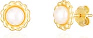 The Lovery Fine Jewelry Pearl Flower Stud Earrings