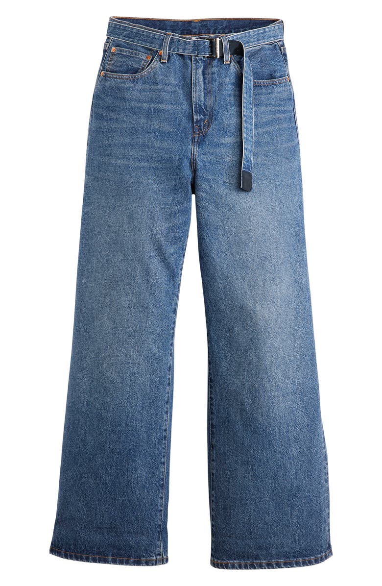 Sacai Gender Inclusive Levi's<sup>®</sup> Belted Wide Leg Jeans, Main, color, 