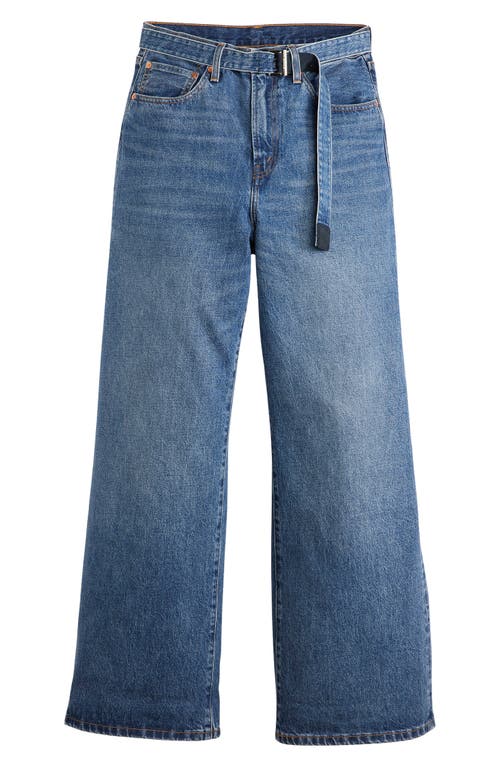 Sacai + Levi's Belted High-rise Wide-leg Jeans In Blue