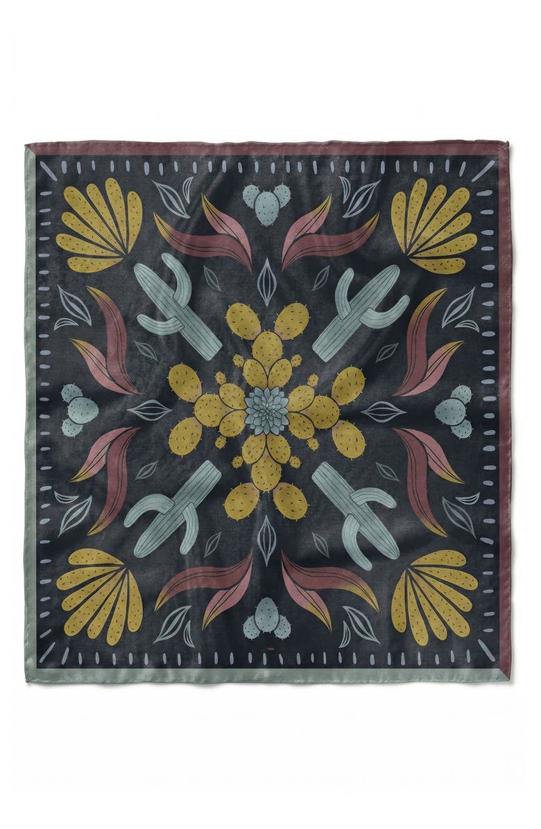 SAACHI Sun Desert Square Scarf, Main, color, Black Multi