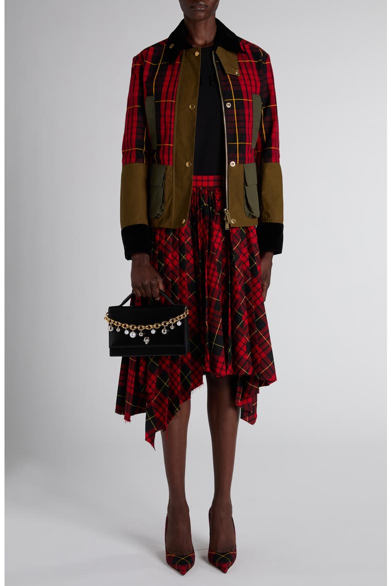 Deconstructed Tartan Ripstop Jacket, Alternate, color, BORDEAUX