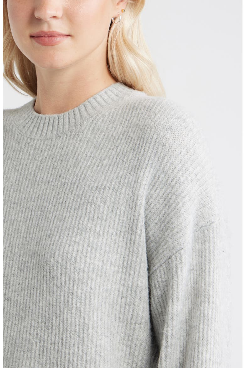 Fuzzy Oversize Sweater, Alternate, color, GREY SOFT HEATHER