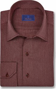 David Donahue Micro Dobby Dot Cotton Sport Shirt