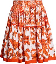 Dolce&Gabbana Majolica Print Cotton Poplin Miniskirt