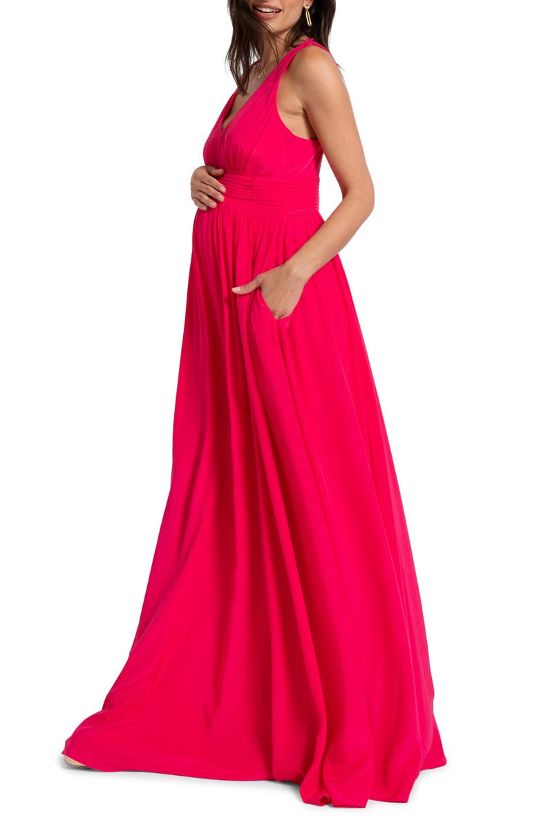 Seraphine Pleat Waist Maternity-to-Nursing Maxi Dress, Alternate, color, 