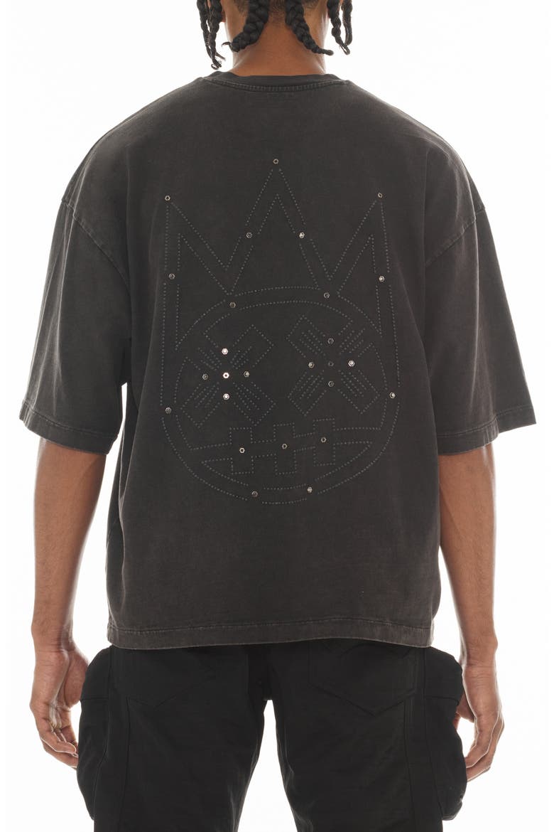 Metal Logo Oversize T-Shirt, Alternate, color, VINTAGE CHARCOAL