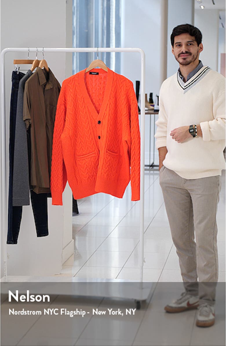 Men's Cable Knit Wool Cardigan, sales video thumbnail