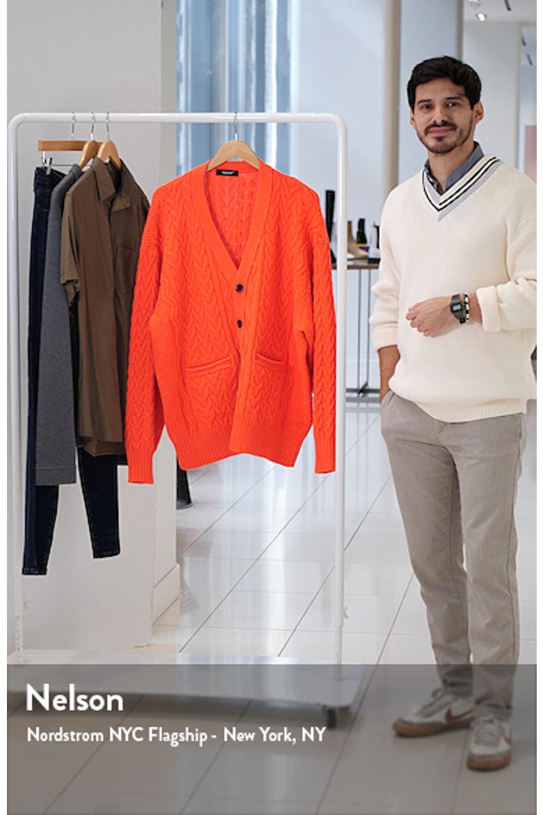 Men's Cable Knit Wool Cardigan video