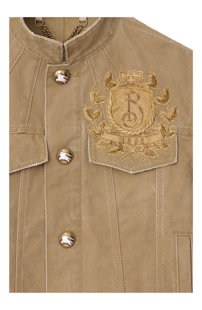 Burberry B Crest Cotton Jacket, Alternate, color, Walrus