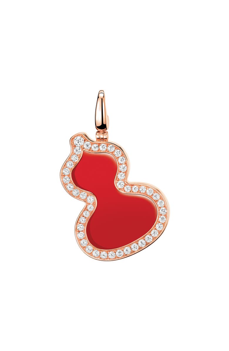 Qeelin Petite Wulu Red Agate & Diamond Pendant Charm, Main, color, 