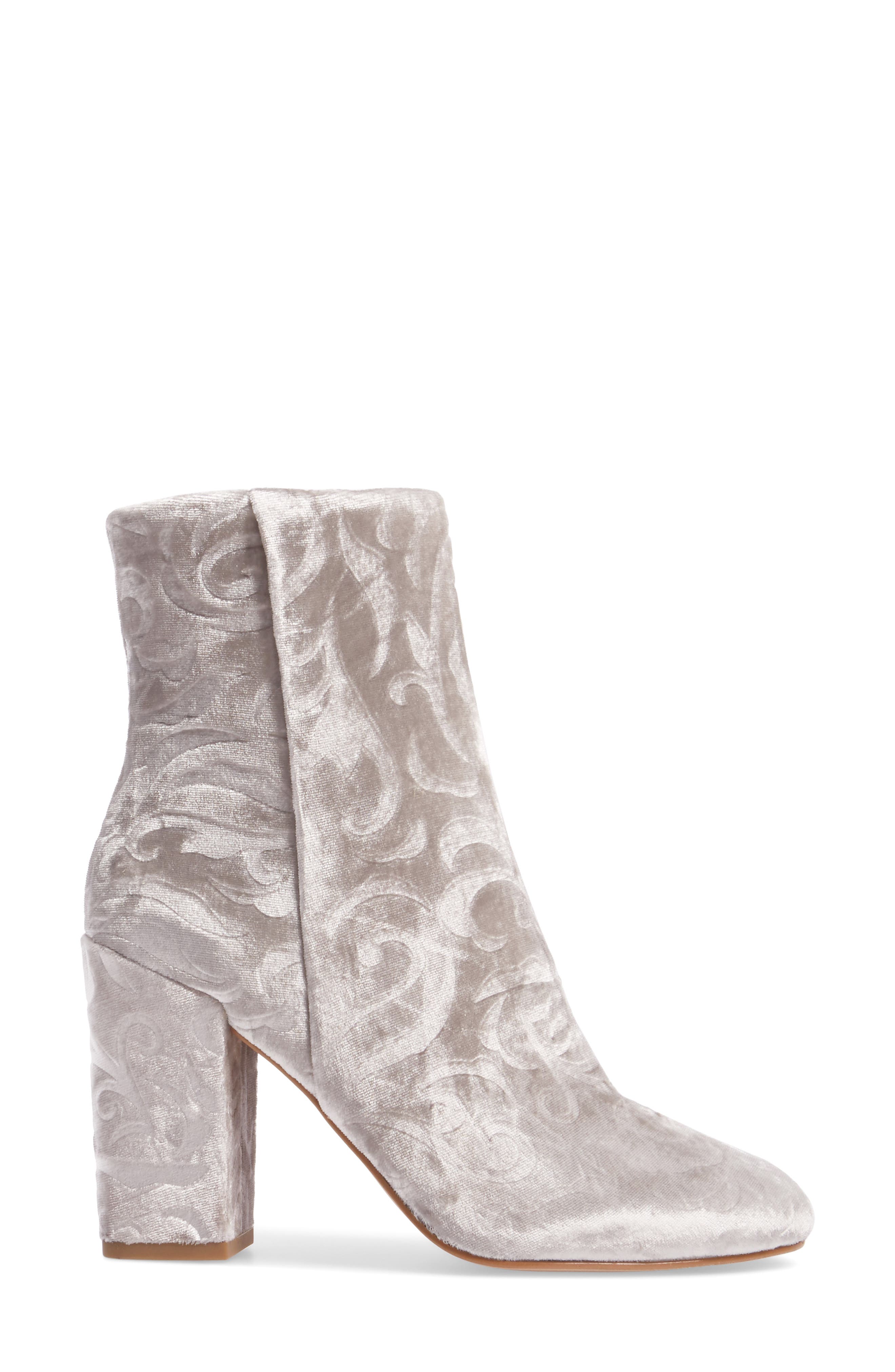 Floral Velvet Bootie, Alternate, color, SAND FLORAL VELVET