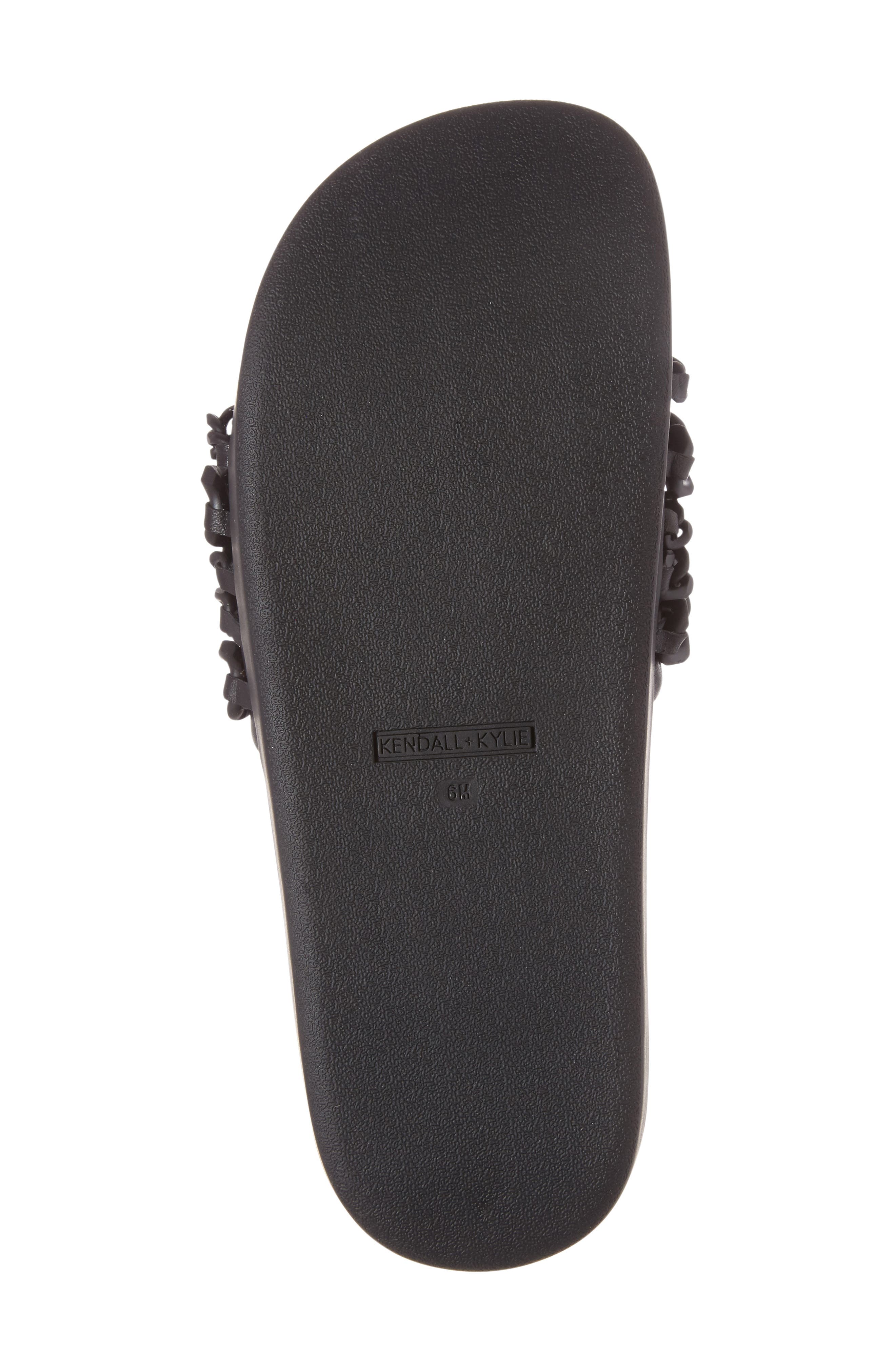 Shiloh Chain Link Platform Slide, Alternate, color, BLACK/ MATTE BLACK LEATHER