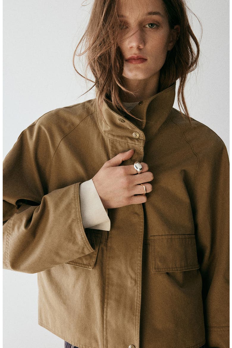 Funnel Neck Jacket, Alternate, color, BEIGE