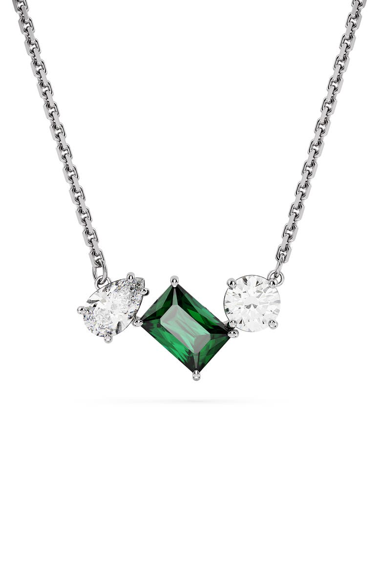 Mesmera Crystal Pendant Necklace, Main, color, GREEN